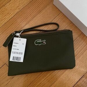 Lacoste green clutch wristlet NWT